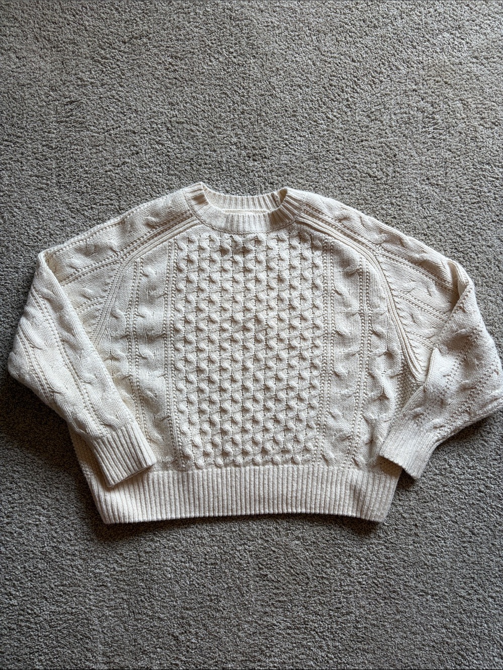 Universal Standard Cream Cable Knit Women's Sweater
